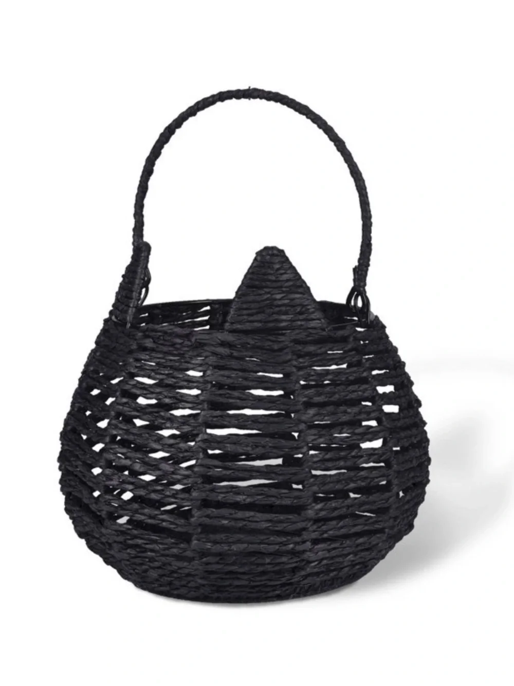 New! Woven Open-Weave Black Cat Basket with Handle Target Bullseye Playground